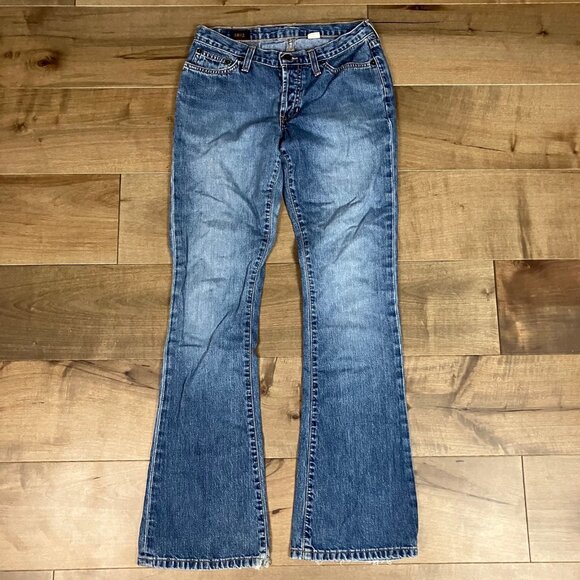 Vintage Y2K Abercrombie & Fitch 1892 Women’s Jeans 26x32 Blue Button Fly Flare - Picture 1 of 12